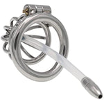Sex Toys Chastity Cage Chastity Lock Stainless Steel With Removable Urethral Tube Male Metal Beginner Device Penis Ring Prevent Erection Couple(50Mm)