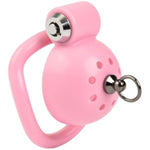 Male Chastity Device Tease Locked Cock Cage Penis Exercise For Men(Pink With Chain)