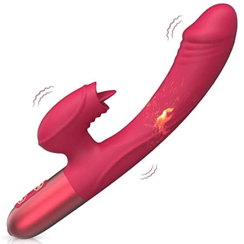 G Spot Vibrators Anal Dildo Vibrators With 10 Licking & Powerful Vibration Adult Sex Toys For Womens & Games Rechargeable Heated Rabbit Vibrators Woman Sex Toys