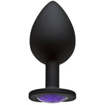 Spade Shaped Silicone Anal Plug with Jeweled Base by Doc Johnson - Large Size