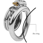 Stainless Steel Chastity Cage Flat Chastity Devices Small Cock Cage With Top Hidden Lock Design Adult Toys Sex Toys For Men Or Couples(45Mm Ring)