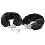 Stainless Steel Black Fluffy Handcuffs For Ankles And Wrist With Chain Set Fuzzy Sweater Hand Cuff Set For Adults Bedroom Hand Cuffs For Women Couples Iw157