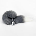 Stainless Steel Faux Fur Fox Tail Butt Plug for Couples and Solo Play