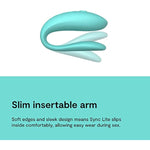 Sync Lite Couples Vibrator | Wearable App Control Vibrating Adult Sex Toy | G Spot & Clitoral Stimulator | Dual Stimulation With 10 Speeds | Adults Sex Toys For Couples | Rechargeable | Aqua