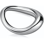 Male Penis Cock Ring Smooth Arc Ring Delay Ring Stainless Steel Scrotum Ball Stretcher Weights Pleasure Enhancing Sex Toys (1.92 Inch)