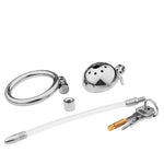 Sex Toy Male Metal Penis Exercise Breathable Chastity Device Cock Cage With Urethral Catheter Penis Cage Penis Ring Chastity Belt Adult Game Massage To Prevent Erection Restraint