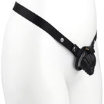 Wear Hollow Chastity Cage With Adjustable Anti-Slip Belt And Key, Penis Cage Set With 4 Different Sized Rings For Men, Male Sm Fetish Bondage Sex Toys (Black)