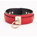 Leather Bondage Restraints Kit with Adjustable Collar and Chain for Couples