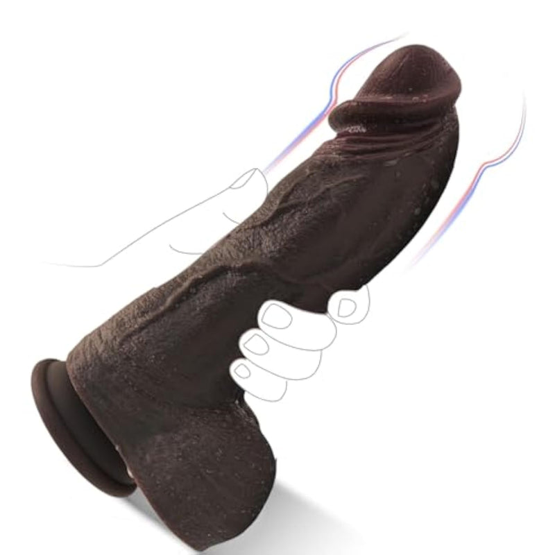 Realistic Huge Balck Dildo Sex Toys, 10.4" Sex Toy Feels Like Skin Big Thick Silicone Dildos For Clitoral Vagina G-Spot Anal Stimulation,Adult Penis Sex Toys For Women Men Couples (Coffee)