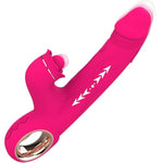 Vibrator Thrusting Dildo, 3 In 1 Rose Sex Toy-G Spot Vibrator With 7 Thrusts, 5 Taps&10 Vibrations, Silicone Dildos Vibrators Nipple Toy, Rabbit Vibrators Adult Toys For Women And Couple