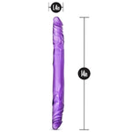 Blush Adult Sex Toys – B Yours 14 Inch Realistic Double Sided Dildo – Extra Long, Flexible, Dual-Ended Dong – G-Spot, Anal, Double Penetration – Lesbian, Women, Men, Couples – Soft Pvc – Purple