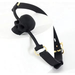 Silicone Mouth Ball Gag Breathable Skull Shape Open Mouth Gag With Adjustable Strap Sm Restraints Role Play Fetish Sex Toys For Women Men (Black)