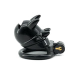 Hollow Chastity Cage Sex Toy With Bullhorn Design, Penis Cage Set With 4 Different Sizes Of Fitted Carabiners, Invisible Locking Mechanism (Black)