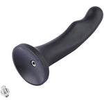 7.08" P-Spot Silicone Anal Plug With Kliclok System For Premium Sex Machine, 6.5" Insert-Able Length, Girth 5.1" Diameter 1.63" - Anal Pleasure (Black)