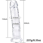 8.66 Inch Realistic Dildo, Clear Dildo With Suction Cup For Women Masturbator G Spot Clit Vaginal Stimulator Men Anal Adult Sex Toys