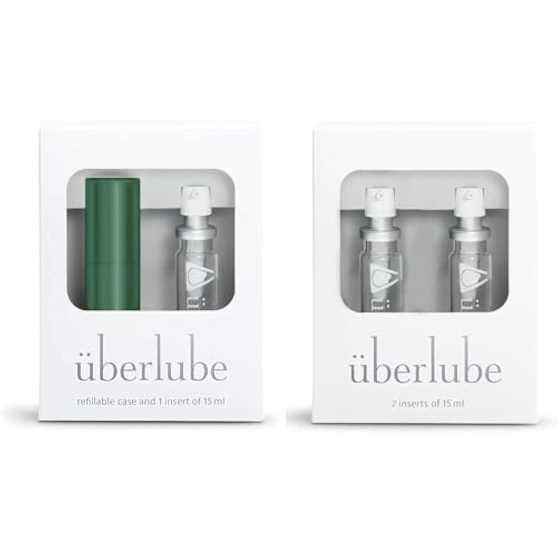 Green Velvet Chaise Travel & Refill Bundle - Green Velvet Chaise Travel Lube Kit + 2 Refills, Unscented, Flavorless, Works Underwater - 45Ml Total