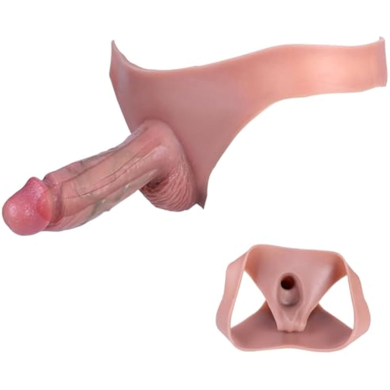 Realistic Soft Silicone Penis Enlarger,Penis Sleeve Extender Cock Sleeve,Reusable Cock Sheath Penis Pump, Strap On Dildo Panties For Men Couples Penis Enlargement, Prolonged Erection