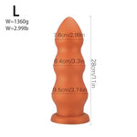 Ultra Soft Anal Butt Plug Dildo G-Spot Masturbators Adult Sex Toys with Bottom Suction Cup, Huge Silicone Anal Beads Butt Plug Anus Dilator for Beginner and Advanced Players (L)