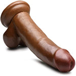 Lynx 8 Inch Dildo with Balls - Brown
