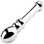 Metal G-Spot Dildo With Anal Beads & Massage Wand - Double-Ended Stimulator For Couples, Dual Pleasure Anal Plug And Clitoral Toy (Pd-S11)
