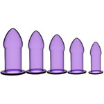 Anal Plug Set 5 Pcs Soft Silicone Butt Plugs Hollow Anal Dilator Adult Anal Trainer Anales Sex Toys Bondage Kit For Men Women Couples (Purple)