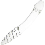 Glass Dildo, Crystal Double-Ended Penis Pleasure Wand With Spiral Texture And Vivid Glans Anal Butt Plug For G-Spot Stimulation