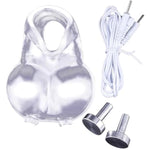 Electric Shock Silicone Chastity Cage Adult Sex Toy Electric Shock Suit Male Bondage Masturbation Chastity Cage Chastity Device