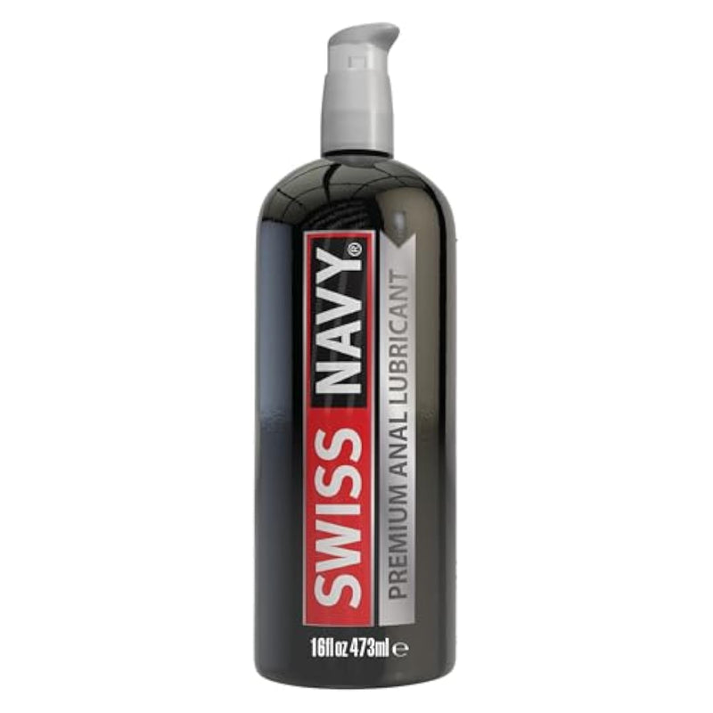 Swiss Navy Premium Anal Lubricant - 16 oz - Long-Lasting, Silicone-Based Formula - Natural Clove Fragrance - Condom Safe
