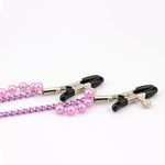 Sm Adjustable Stainless Steel Nipple Clamps Sexual Pleasure For Women/Men Non-Piercing Decorative Clip Set (Purple Chain)