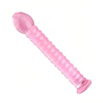 Pink Sex Toys Glass Dildo Wand G-Spot Prostate Massage Anal Butt Plug Stimulator Smooth Waterproof Material With Safety Bottom For Men Women Couples