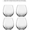 Spirits Stemless Wine Glasses for Red or White Wine (Set of 4)-15-Ounces