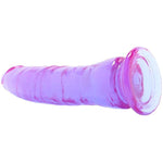 Doc Johnson Crystal Jellies - Thin Dong - 7 Inch - 1.5" Wide - Strong Suction Cup Base - O-Ring Harness Compatible Dildo - for Adults Only, Purple