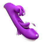 Flapping Rabbit Vibrator Dildo Sex Toys For Women, 3 In 1 G Spot Stimulator With 9 Rabbit Vibration And 9 Tongue Licking Modes, Rechargeable Adult Toy For Clitoral Nipple Play