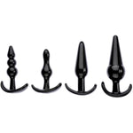 4 Piece Anal Plug Kit, Beginner To Advanced Butt Plug Set With Smooth Ribbed Bubble And Ball Plugs, Soft Flexible Tpe, Flared Safety Base, Perfect For Training And Pleasure, Adult Anal Toy