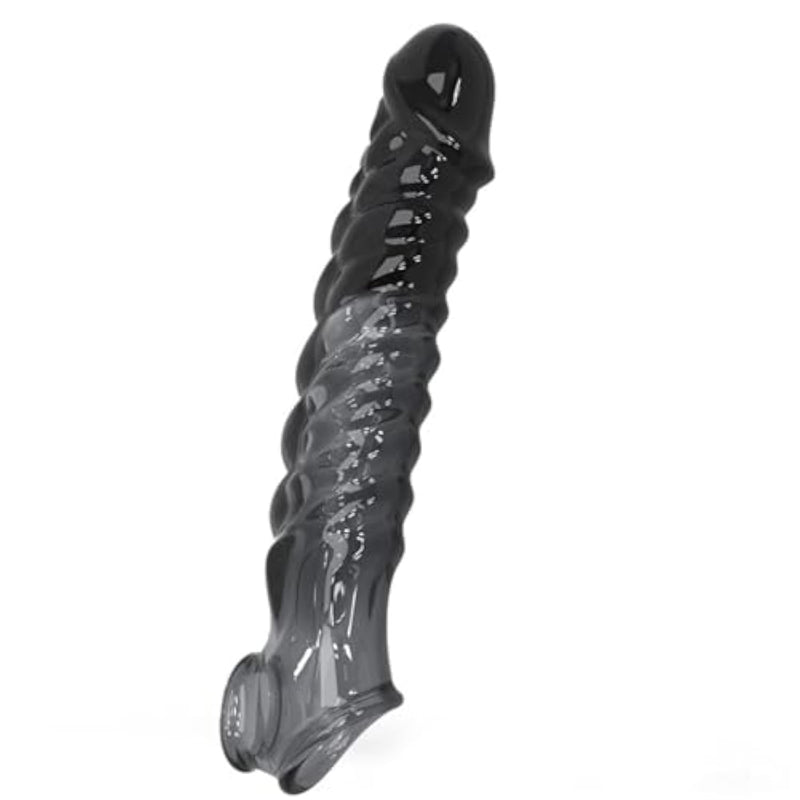 Extra Large Penis Sleeve Male Penis Extender Sleeve With 3.14In Solid, Monster Penis Enlarger Sleeve With Cock Ring, Penis Extension Sleeve Male Penis Sheath Adult Sex Toy (Black)