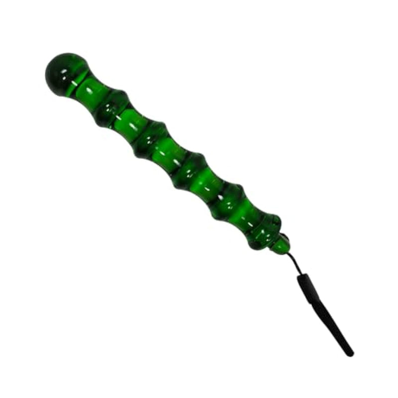 Crystal Glass Anal Butt Plug Anal Beads Transparent Anal Plug Sex Toys With Drawstring Glass Anal Balls Anal Dildo Anal Toys For Women Men Couples Anal Expander Anal Chain Sex Toy (Green, S)