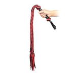 Spanking Flogger For Adults, 31.5Inch Faux Leather Whips For Bdsm Sex Play, Black And Red