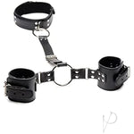 Neck To Wrist Adult Sex Bondage Pu Leather Restraints Set With Large O-Ring Attachments For Women, Men, & Couples, Fully Adjustable Wrist & Neck Collar Cuffs, Bdsm Kit