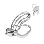Large Male Chastity Cage Devices With Variable Ring Metal Cock Cage Locked Penis Cage Exercise Sex Toy For Men 2 Keys Included | Silver