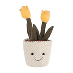 Potted Tulip Yellow Plant Stuffed Animals For Kids, Soft Cute Plush Toys For Baby Girl And Boy, 10 Inches
