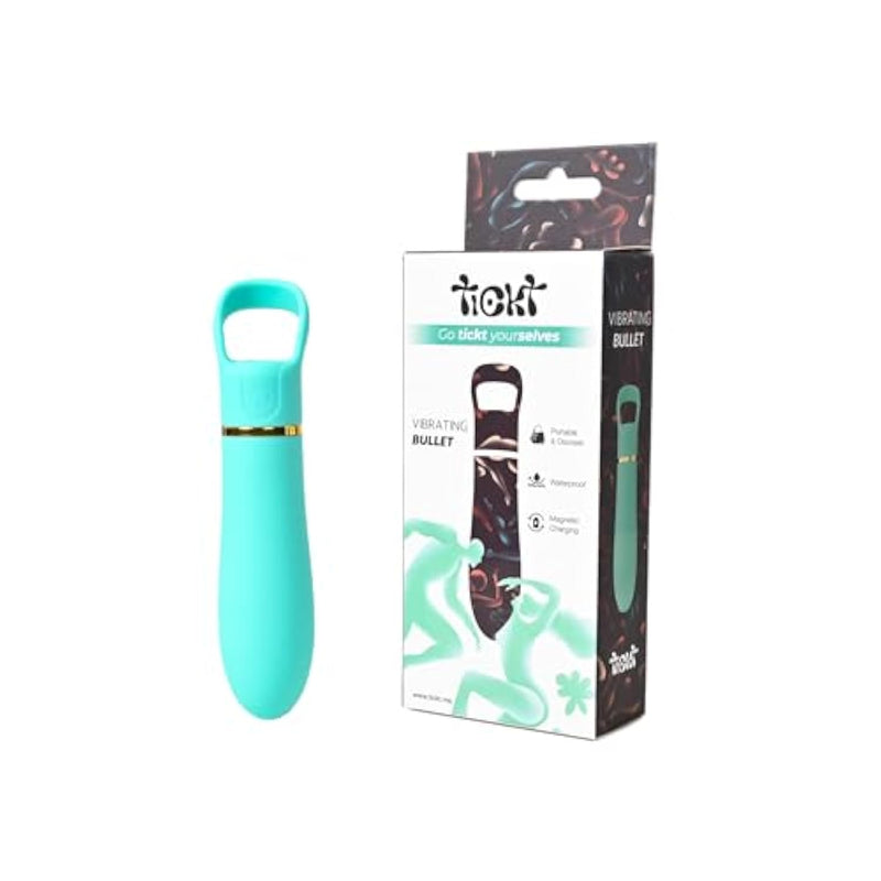 Vibrating Bullet - Portable & Discreet, Waterproof Design With Magnetic Charging, Includes Convenient Carry Bag, Skin-Safe Silicone, For Couples, Compact & Travel-Friendly (Blue)