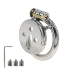Metal Flat Chastity Cage Male Chastity Devices Lock Design Penis Cage Stainless Steel Cock Cage Bdsm Toys For Couples Sex Chs305 (45Mm)