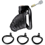 Small Chastity Cages with 3 Size Penis Rings& 1 Key Cock Cage Micro Male Chasity Devices Bundles for Male Penis Exercise Bondage Gear & Accessories Abstinence Lightweight CBT BDSM Fetish Sex Toys
