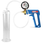 Penis Pump Maxi Blue Handle + Protected Gauge And Clear Hose - 9 Inch Length X 1.75 Inch Diameter Cylinder