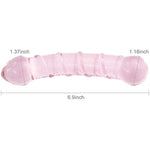 Glass Pleasure Wand, Crystal Double-Ended Dildo Penis With Raised Swirl Texture Mushroom Tip, Anal Butt Plug For G-Spot Stimulation