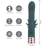 Kusha Crystal Gems Usb Rechargeable 10-Function G-Spot Rabbit-Style Vibrator - Gray
