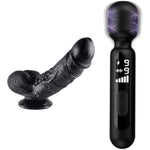 Silicone Realistic Dildo (L) + Electric Shock Wand Vibrator