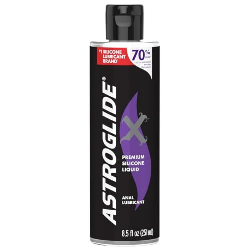 Astroglide Silicone Lube (8.5oz), X Premium Personal Lubricant for Vaginal and Anal Sex, Extra Long-Lasting Silky Lube, Waterproof