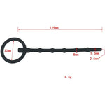 Urethral Probe Wand With Ring Silicone Chastity Holy Urethral Sound Beads Hollow Urethral Plug Probe Urinary Dilator Urethra Masturbation Rod (B)
