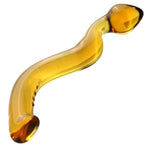 Crystal Glass Double Ended Dildo for Men and Women with Spiral Texture and Realistic Glans